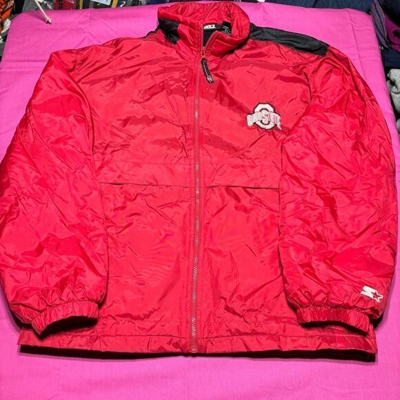 Ohio State Buckeyes STARTER Lined Bomber‎ Jacket Mens Medium Vintage - Picture 1 of 6